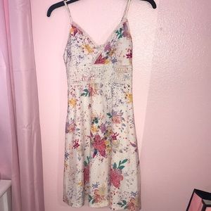 Super soft white dress with flowers